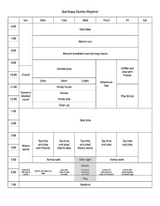 Kohlhaas Weekly Rhythm example